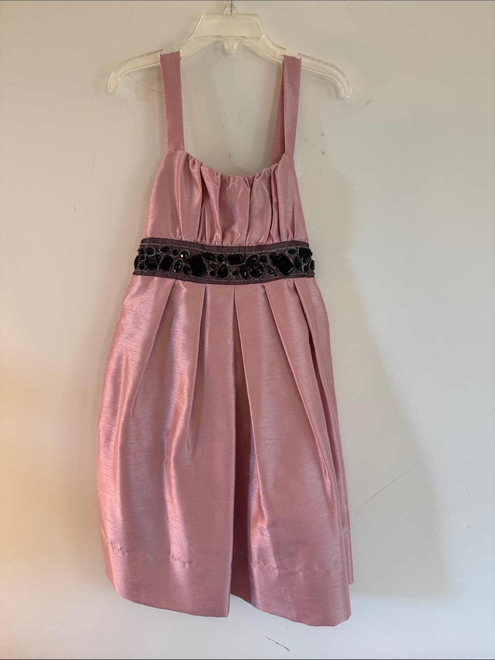 Ruby Rox Dusty Rose Dress with Black Embellished Waistband Girls Size 8 NWOT